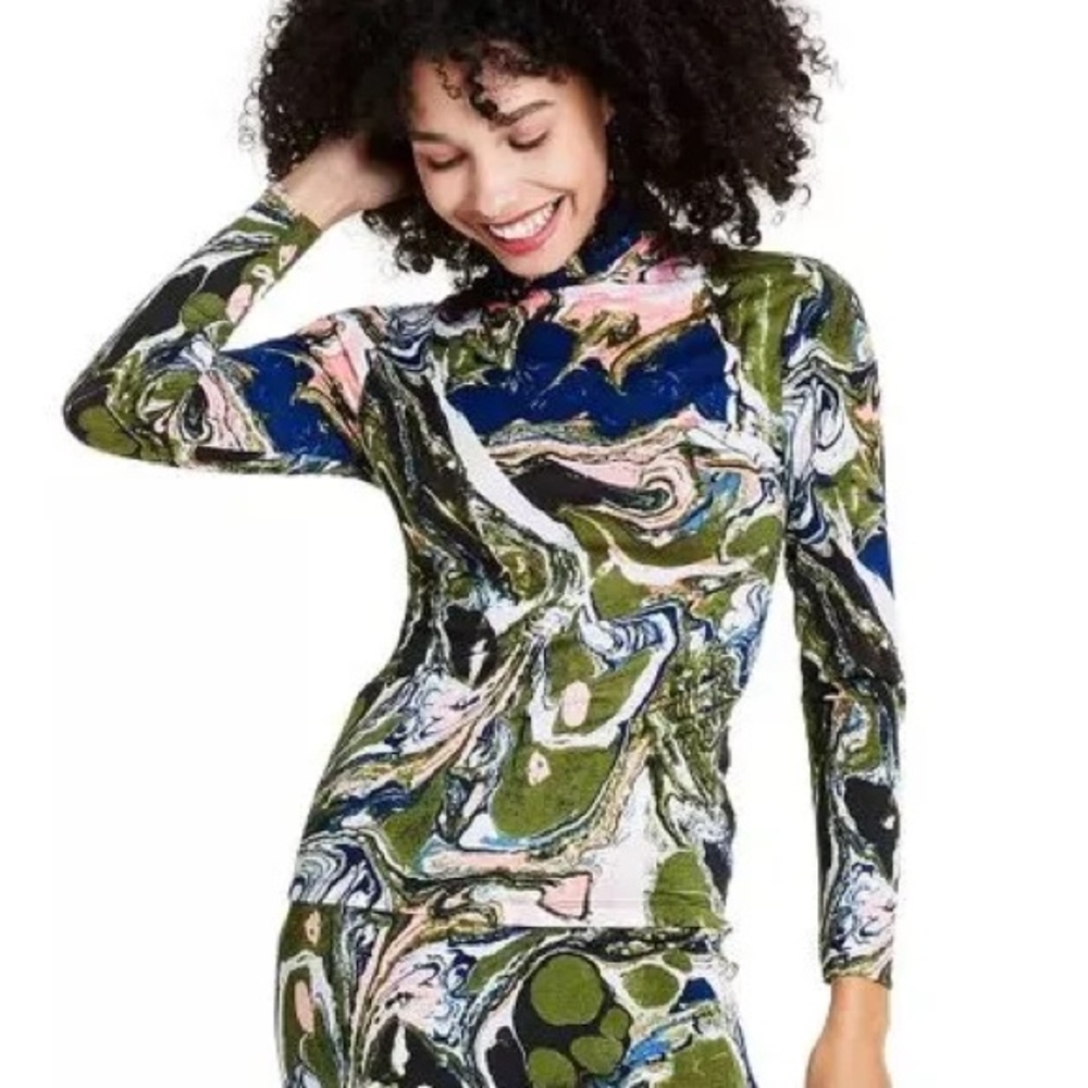 Rachel Comey x Target Marble Pattern Long Sleeve Turtleneck Top